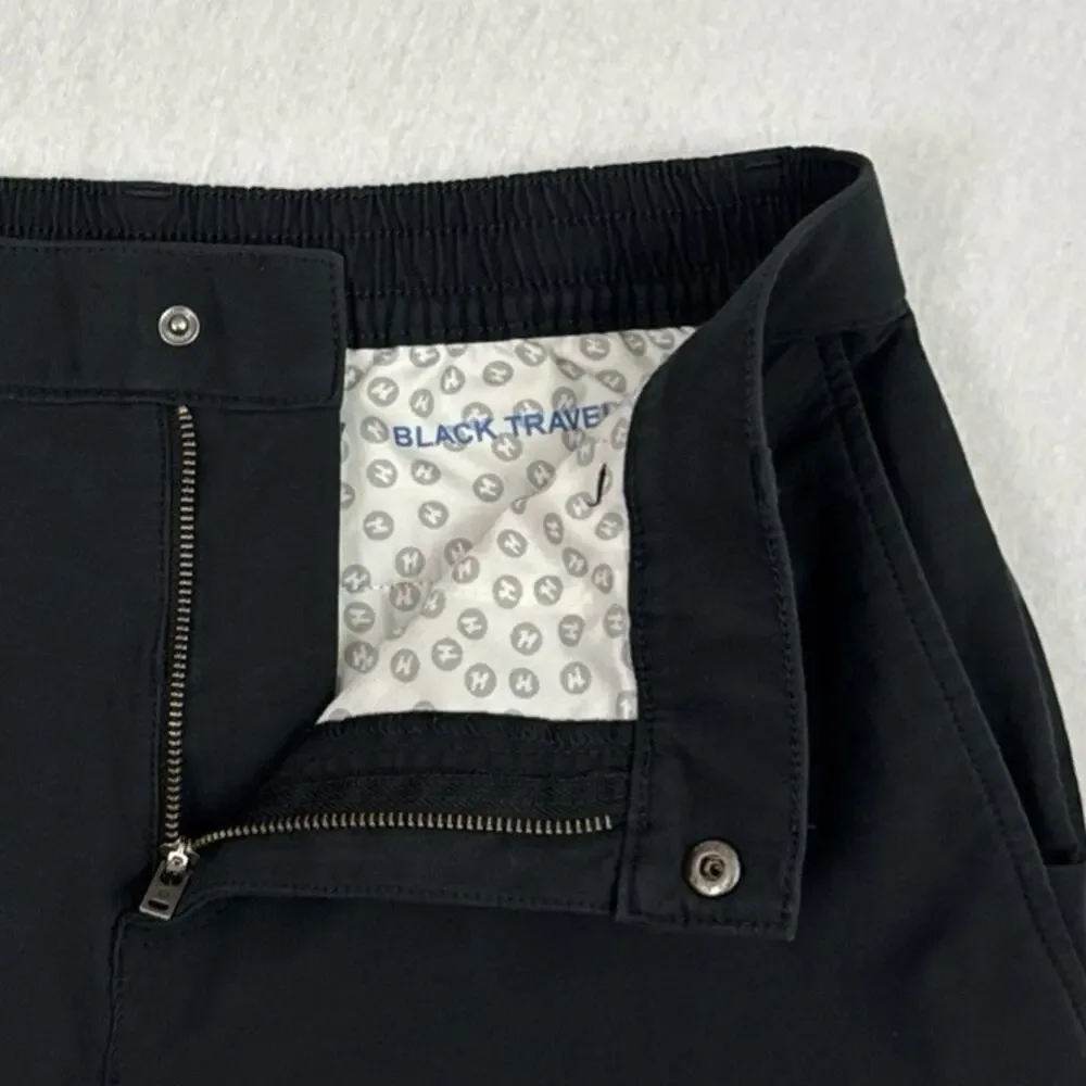Mugsy Travelers Shorts Mens 34 Black Stretch Casual Performance Shorts